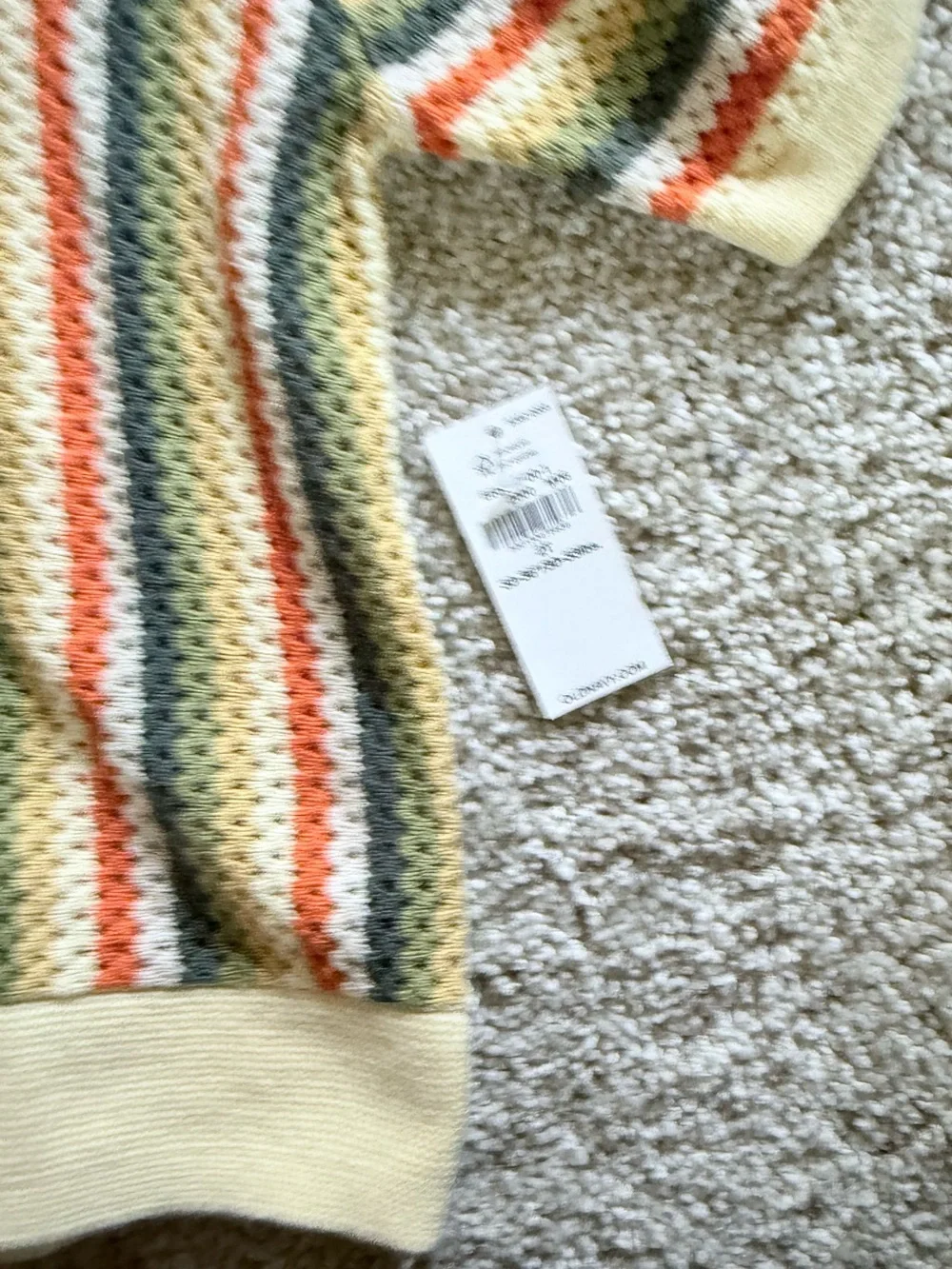 Old Navy Yellow Multicolor Striped Knit Button-Front Shirt